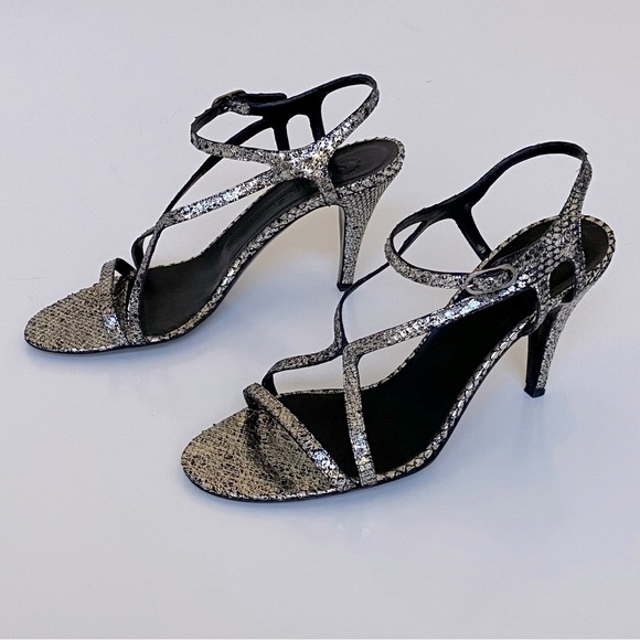 Chanel Metallic Python Sandals - Picture 2 of 7